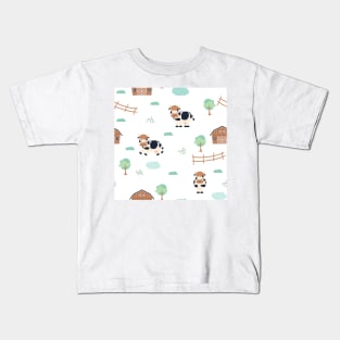 Farm cute animals pattern Kids T-Shirt